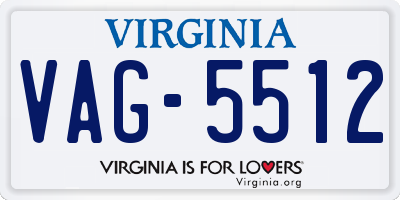 VA license plate VAG5512