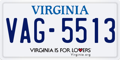 VA license plate VAG5513