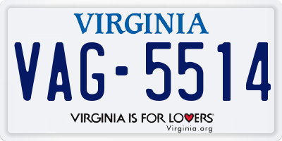 VA license plate VAG5514