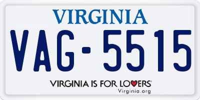VA license plate VAG5515