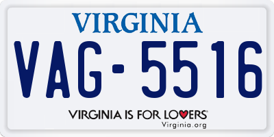 VA license plate VAG5516