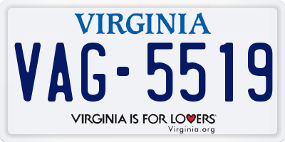 VA license plate VAG5519