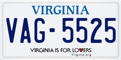 VA license plate VAG5525