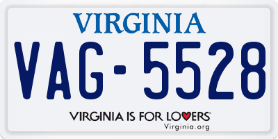 VA license plate VAG5528