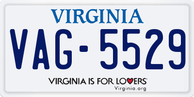 VA license plate VAG5529