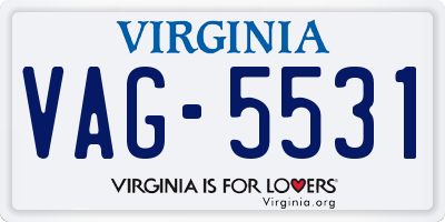 VA license plate VAG5531