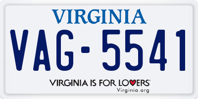 VA license plate VAG5541