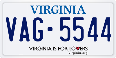 VA license plate VAG5544