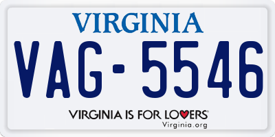 VA license plate VAG5546