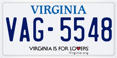 VA license plate VAG5548