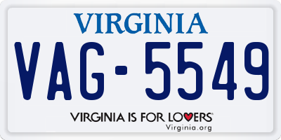 VA license plate VAG5549