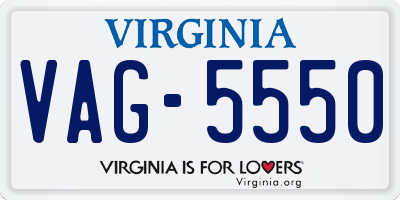 VA license plate VAG5550