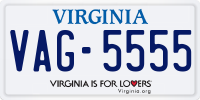 VA license plate VAG5555