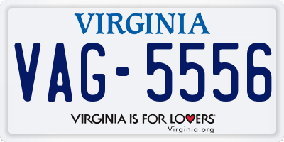 VA license plate VAG5556