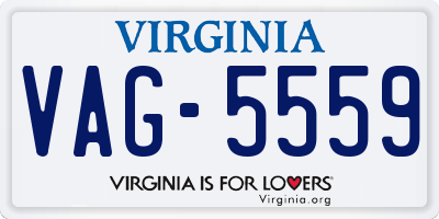VA license plate VAG5559