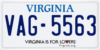 VA license plate VAG5563