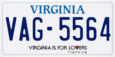 VA license plate VAG5564