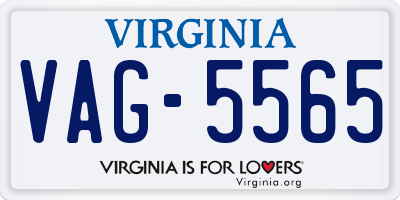 VA license plate VAG5565