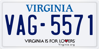 VA license plate VAG5571