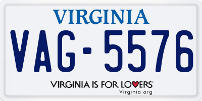 VA license plate VAG5576