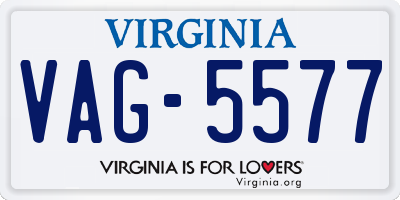 VA license plate VAG5577