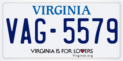 VA license plate VAG5579