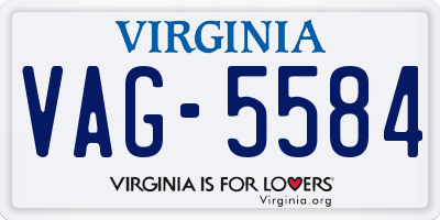 VA license plate VAG5584