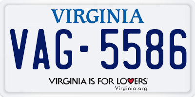 VA license plate VAG5586