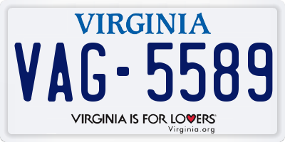 VA license plate VAG5589