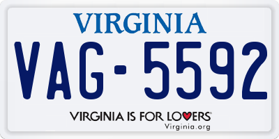 VA license plate VAG5592
