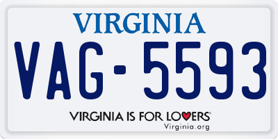 VA license plate VAG5593