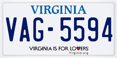 VA license plate VAG5594
