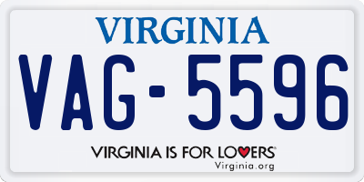 VA license plate VAG5596