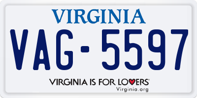 VA license plate VAG5597