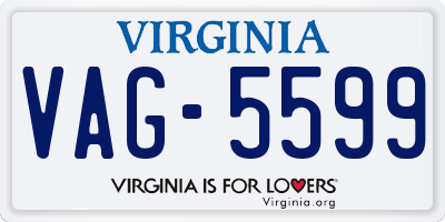 VA license plate VAG5599
