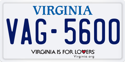 VA license plate VAG5600
