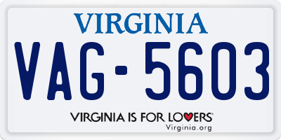 VA license plate VAG5603