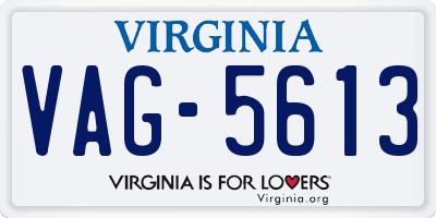 VA license plate VAG5613