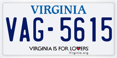 VA license plate VAG5615