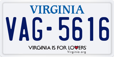 VA license plate VAG5616