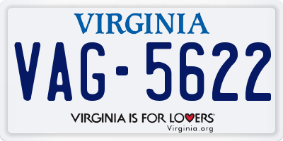 VA license plate VAG5622