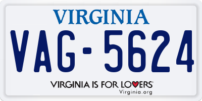 VA license plate VAG5624