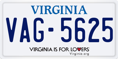 VA license plate VAG5625