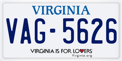 VA license plate VAG5626