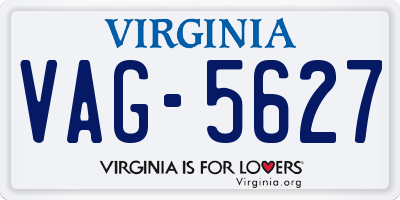 VA license plate VAG5627