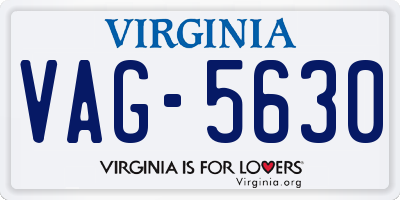 VA license plate VAG5630