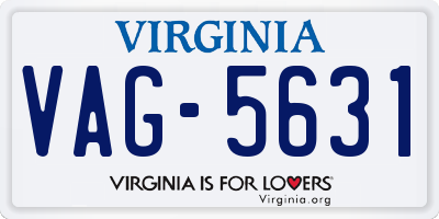VA license plate VAG5631