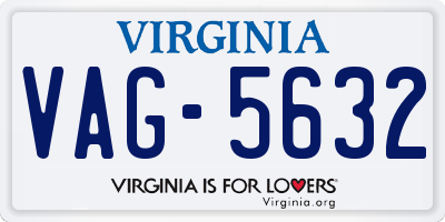 VA license plate VAG5632