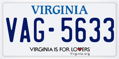 VA license plate VAG5633