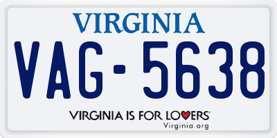 VA license plate VAG5638